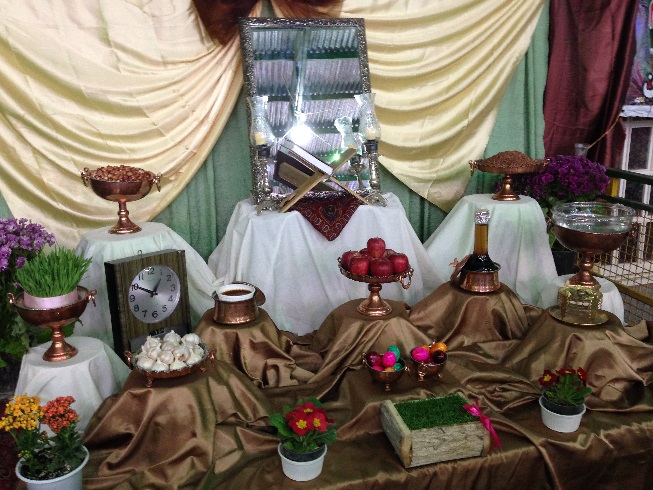 سفره هفت سین سال تحویل 1397 در امامزاده عباسعلی کرمان