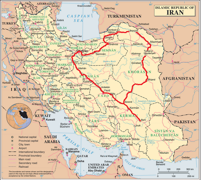طوافی به گرد دیار آشنای کویر نقشه سفر
