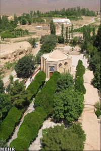 نمای هوایی از مقبره شیخ ابوالحسن خرقانی